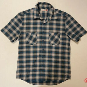 Sovereign Code Short Sleeve Button Down Plaid Shirt Size Large